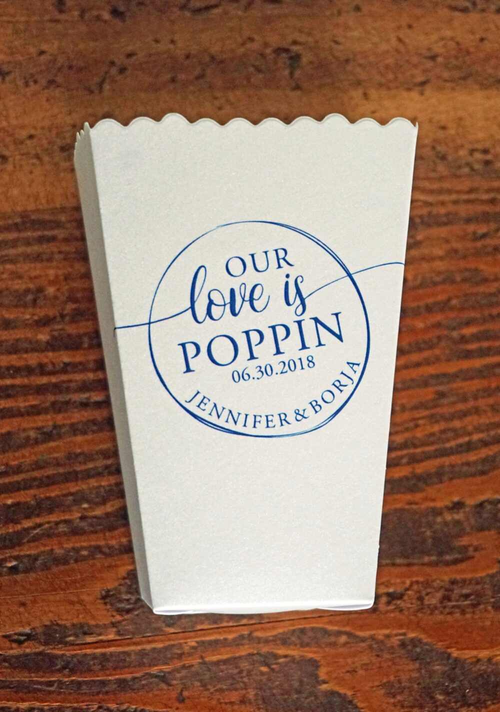 Popcorn Box Wedding Favor-Our Love Is Poppin' - Custom Printed Mini Box-Favor Bar-Micro Favor Our Popping