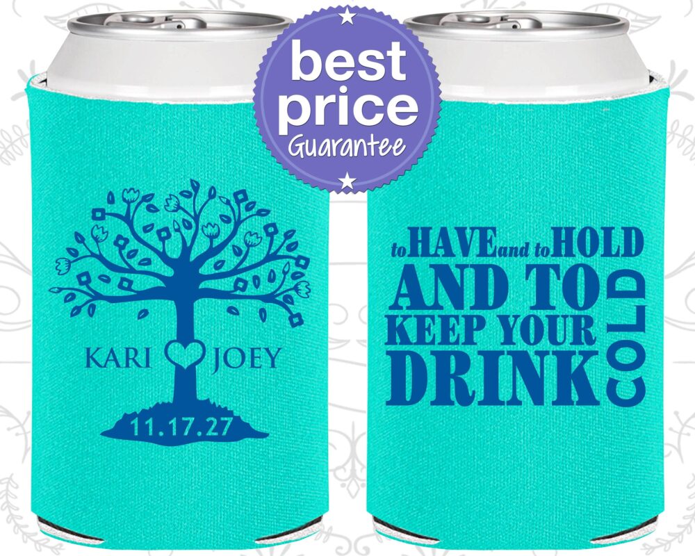 Custom Wedding Favors, Personalized Can Coolers, Rehearsal Favor, Unique Guest Favors | 638