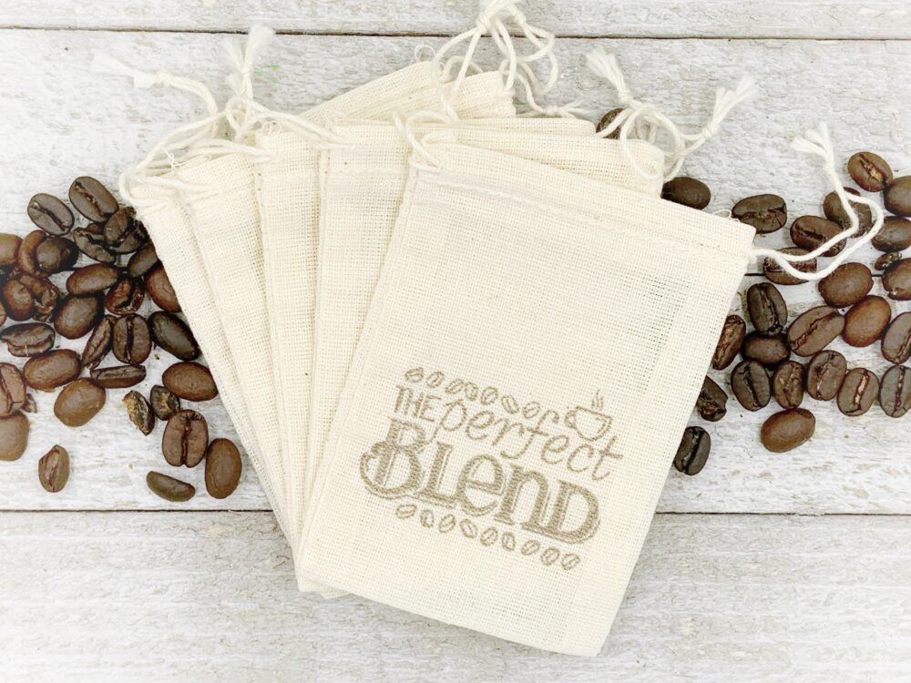Coffee Favor Bags For Wedding, Shower, Party - The Perfect Blend Cloth Gift Bags Coffee Beans Or Candy, Gift Guest, Small Favor Bag