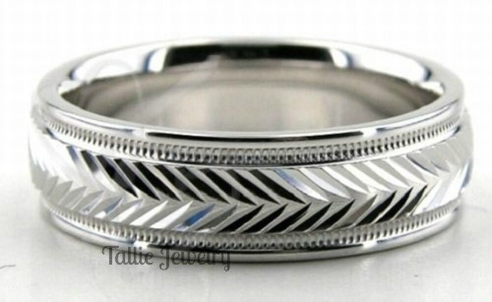 Platinum Wedding Bands, Rings, 6mm Shiny Finish Mens Rings For Men