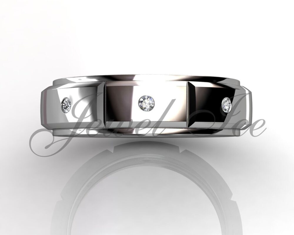 Mens Wedding Band - Platinum Band, Ring, Diamond Promise lb-2035