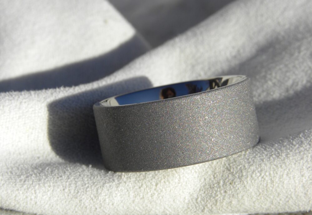 Big & Bold Titanium Band, Sandblasted Finish, Ring At 10-15mm Widths
