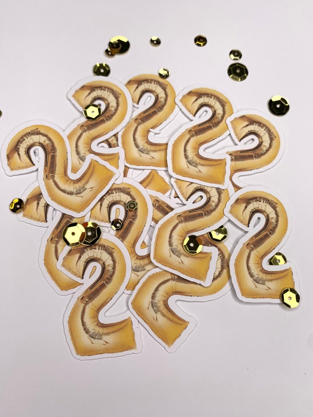 Numbered Table Scatter Confetti, Metallic Balloon Shaped Number Gold Confetti For Birthday Party 40Pc Print & Cut Set