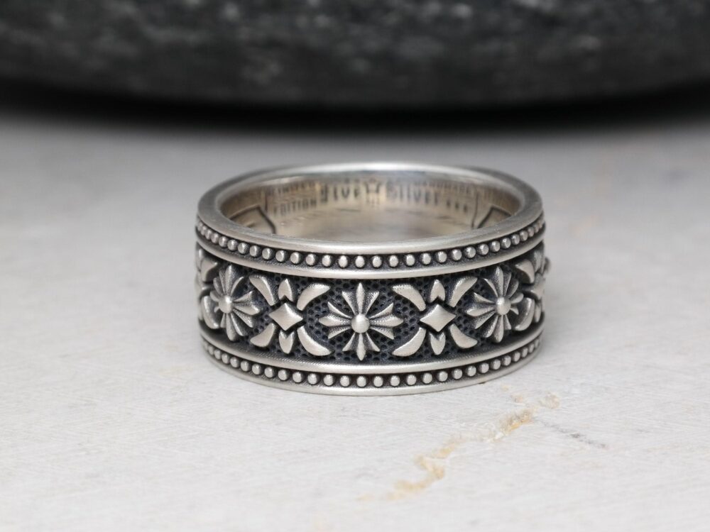 Medieval Cross Band Ring, Celtic Knight Pattern, Sterling Silver 925, Men Woman Wedding, Bague De Mariage, Hochzeitsring, Couples Jewelry