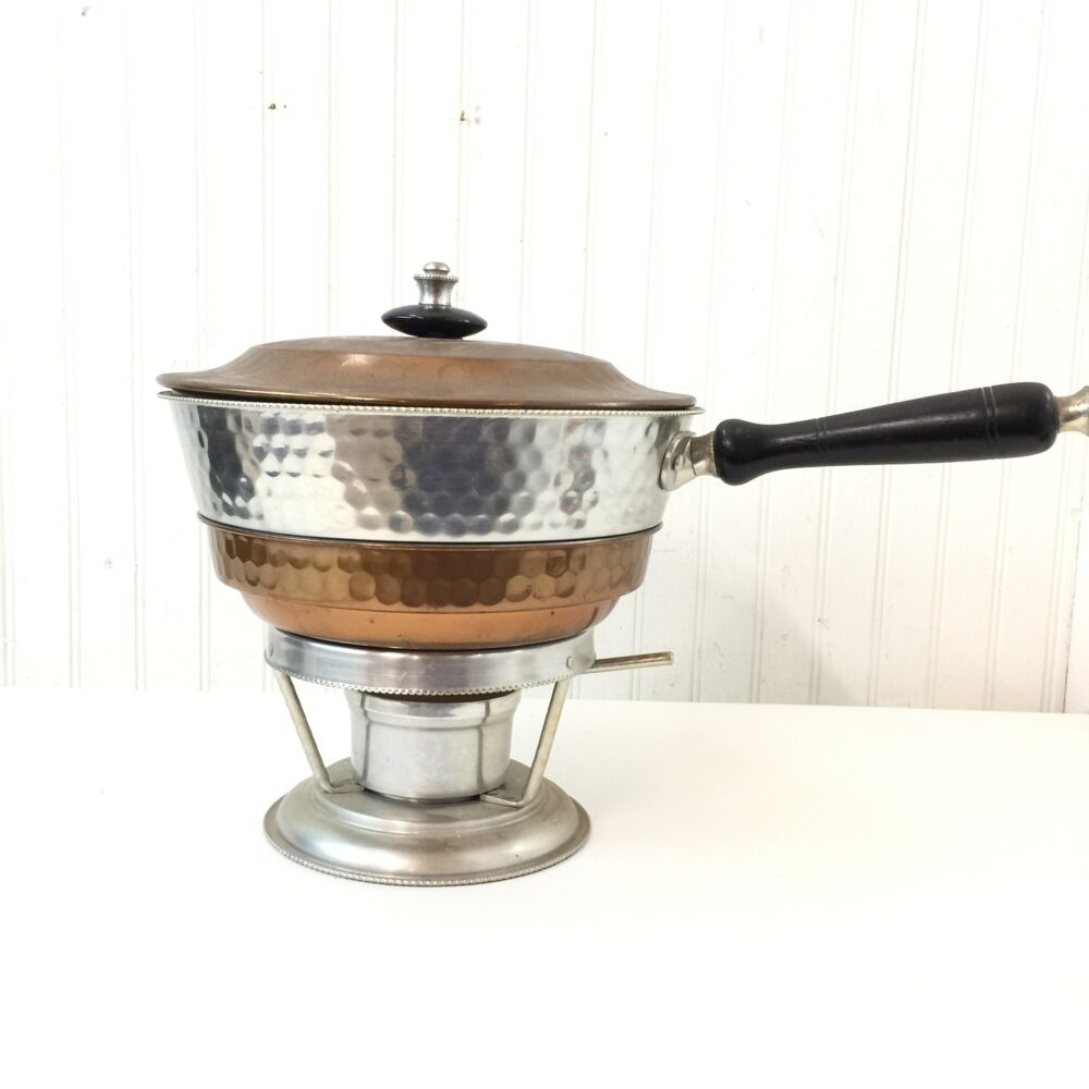 Vintage Chafing Dish, Food Warmer, Wedding Decor, Copper Pan, Party Server, Elegant Serving Casserole Dish, Silverplate