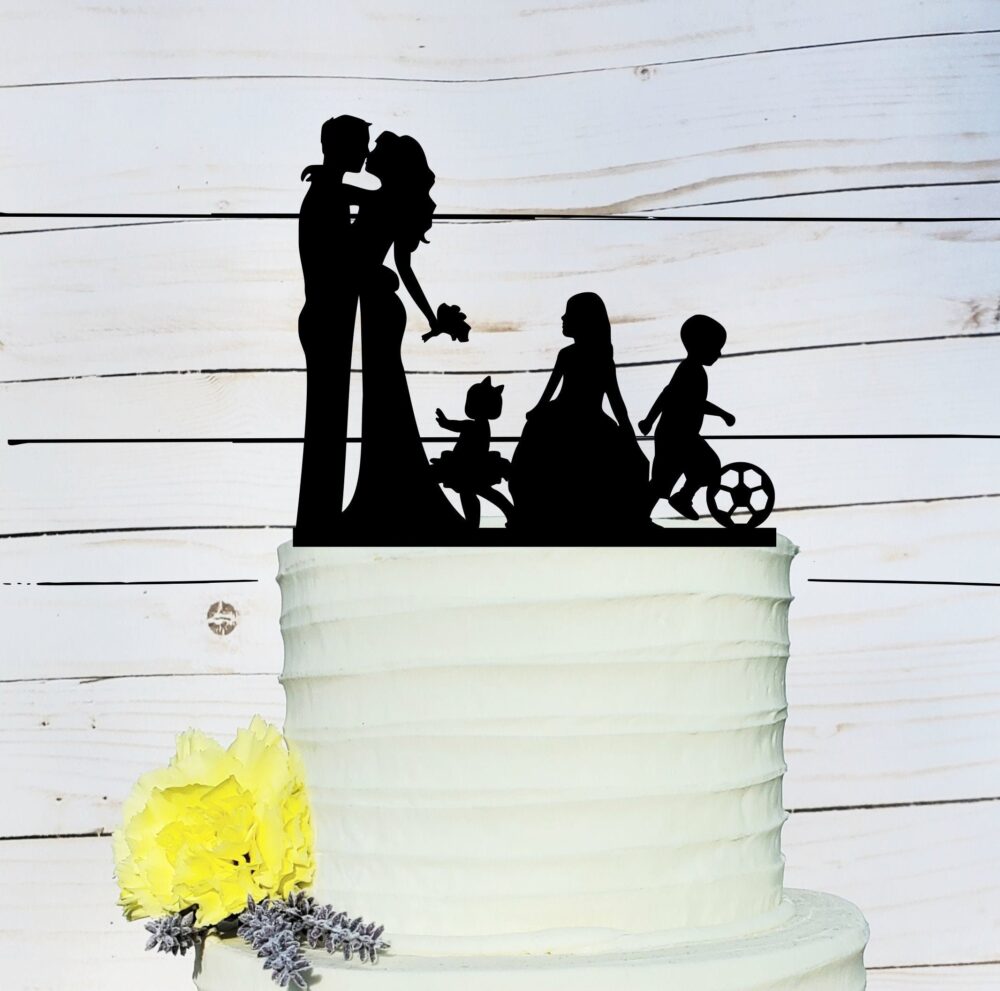 Custom Family Wedding Cake Topper, Wedding, Silhouette Cake, Customs, A4