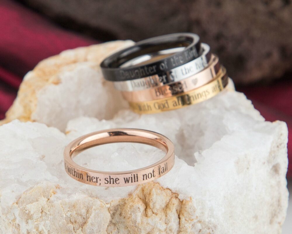 God Is Within Her Ring, Psalm 46 5, Bible Quote Ring, Verse Ring For Her, Religious Christian Woman Mom Gift, Wife Anniversary Gift