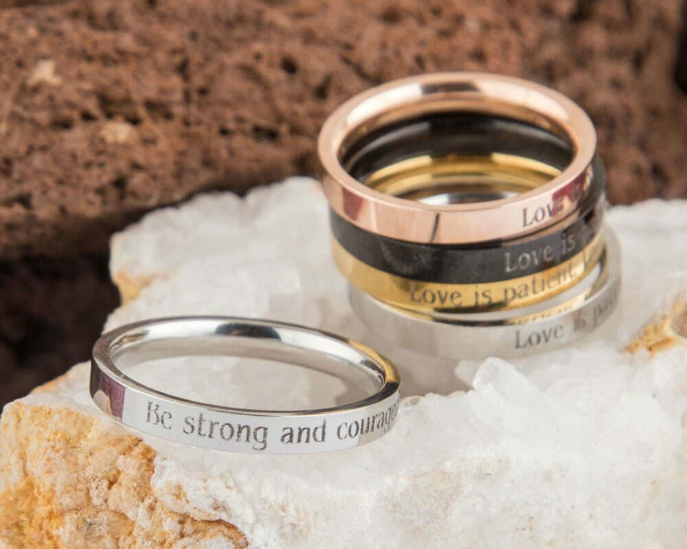 Be Strong & Courageous Ring, Joshua 1 9, Bible Quote Ring, Verse Ring For Her, Religious Christian Woman Gift, Wife Anniversary Gift