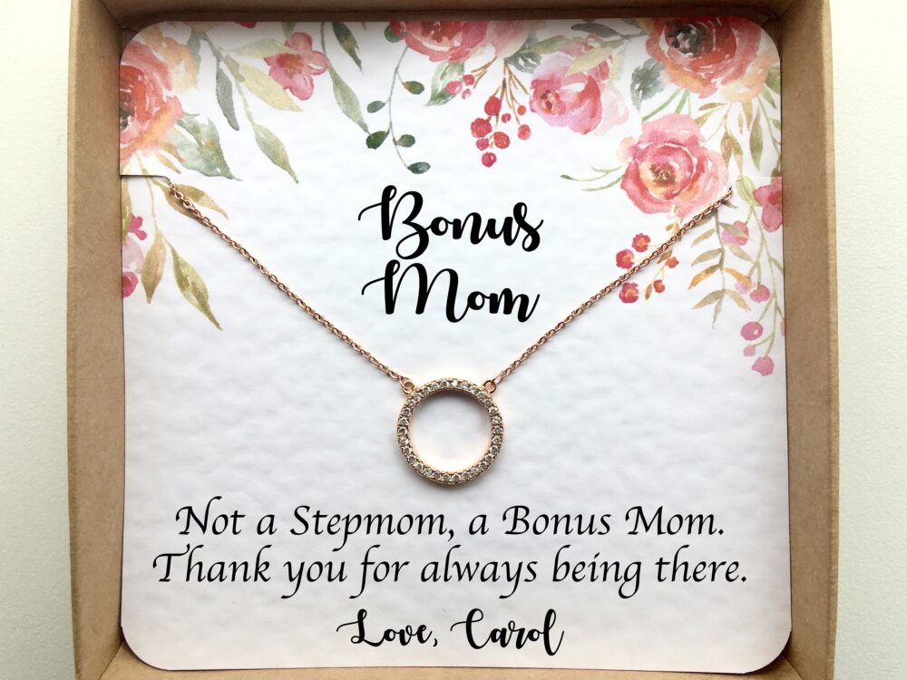 Bonus Mom Gift, Stepmother Of The Bride Wedding Day Gifts, Step Necklace, Mother Present, Stepmom Jewelry