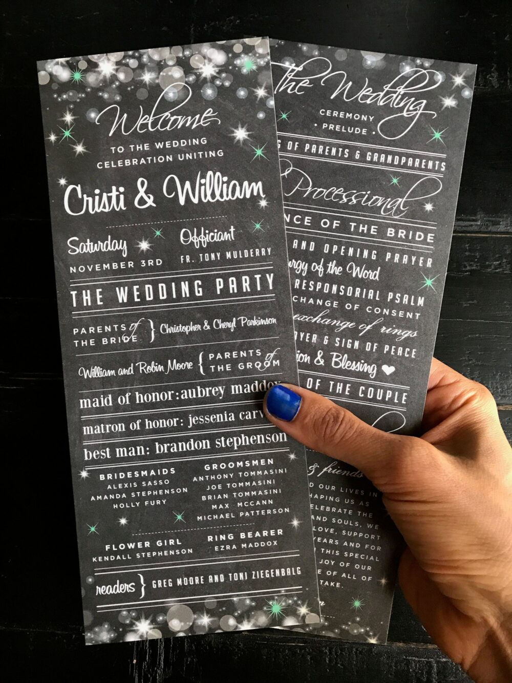 Sparkle Wedding Programs Custom Ceremony Design | Digital Or Printed