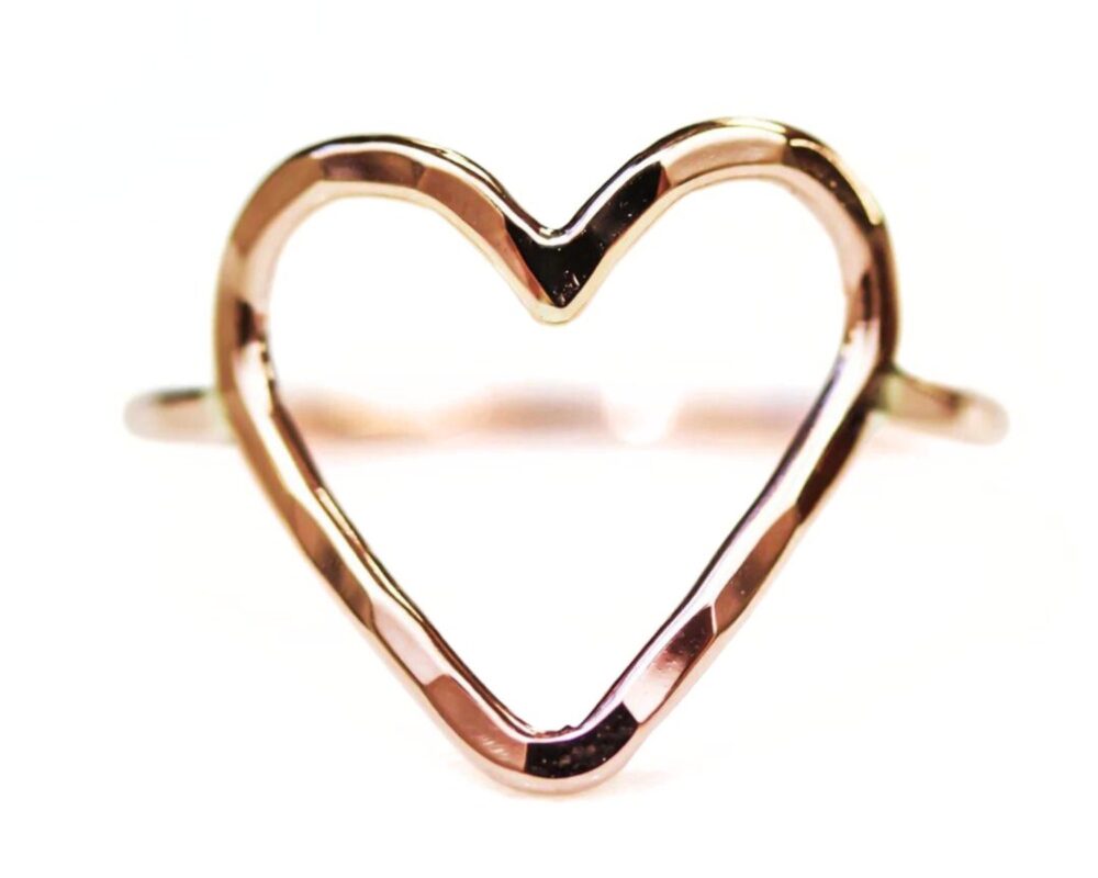 Valentines Gift For Her/Heart Ring Simple Rings Open Love Anniversary Christmas Gold Silver