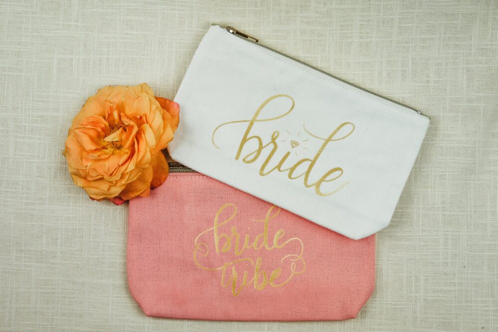 Bride/Bride Tribe Canvas Makeup Bag Bridal Party Gift