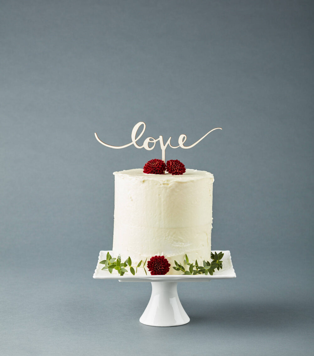 Love Cake Topper - Wedding Wooden Hand Lettered Calligraphy