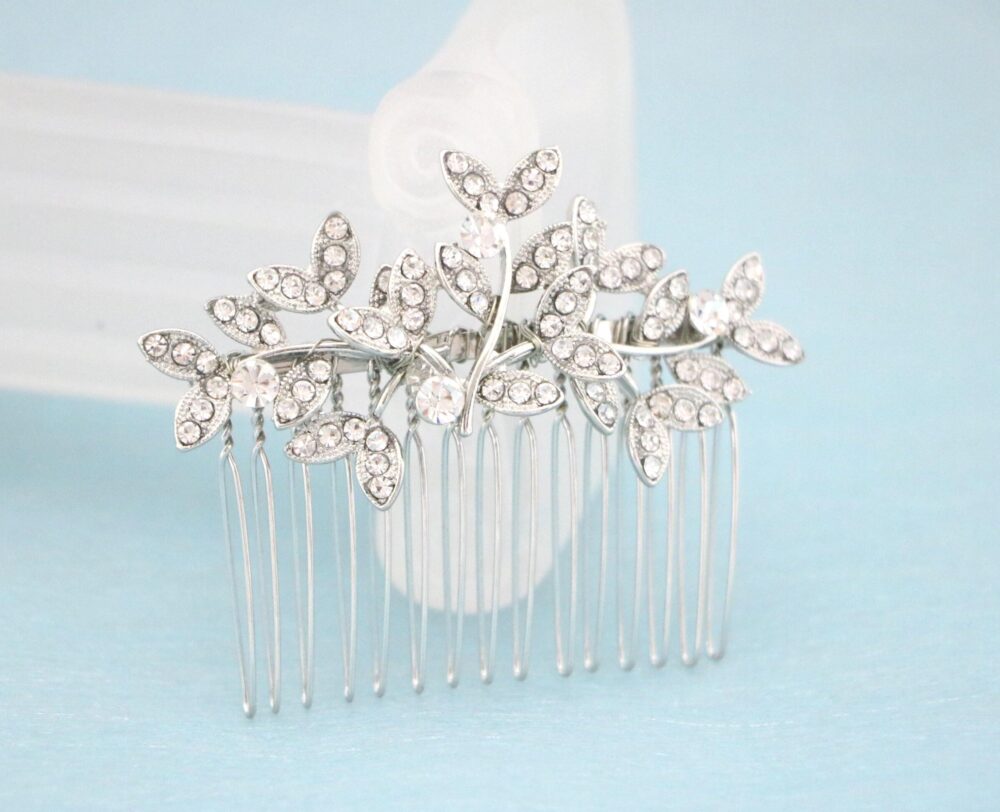 Silver Crystal Wedding Hair Comb Rhinestone Piece Bridal Clip Pins Accessories