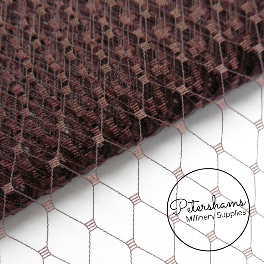 9 Inch | 23cm Veiling For Wedding Blusher Veils, Fascinators & Millinery - Chocolate Brown