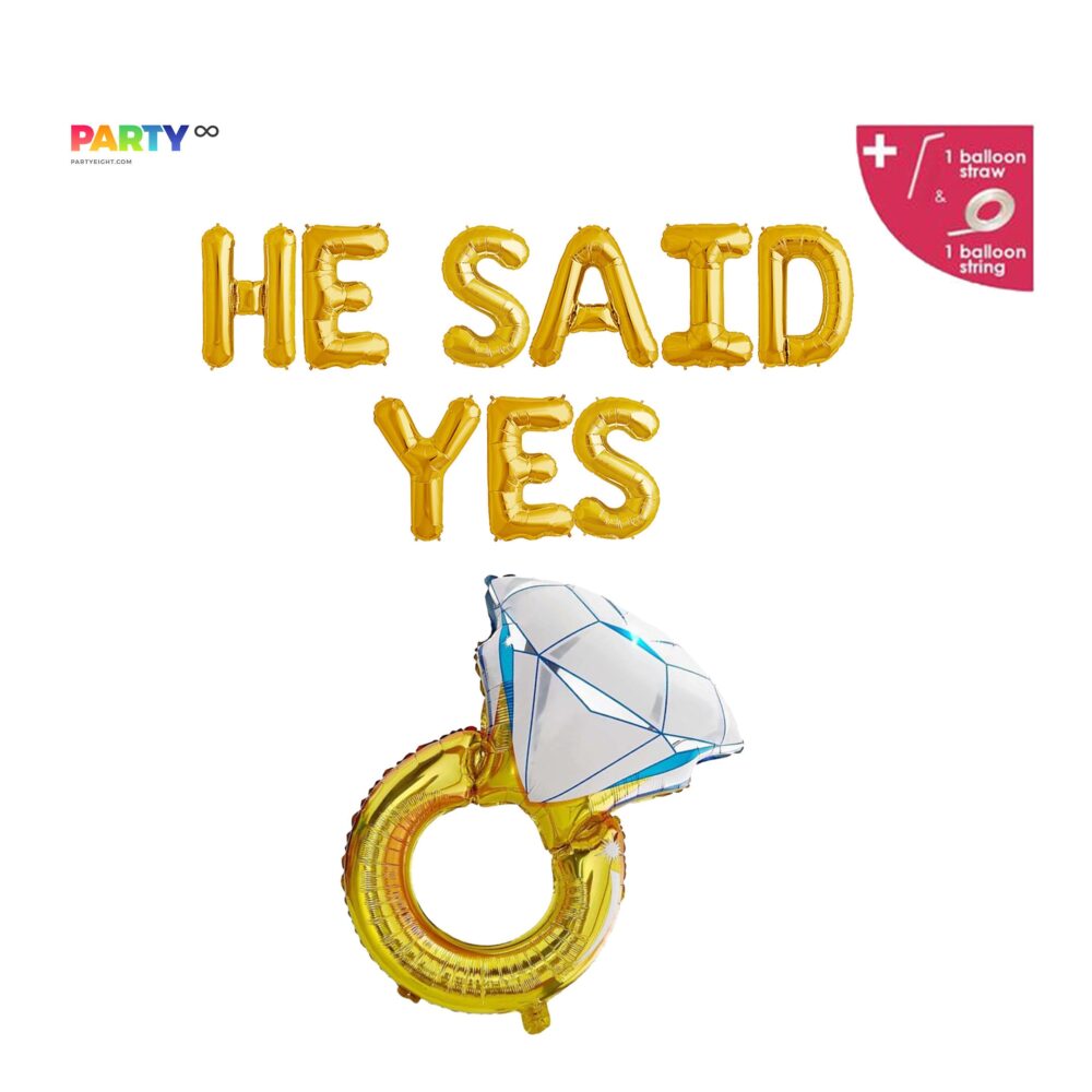 He Said Yes Balloon Banner | Gay Engagement Party Decorations Wedding Decoration Shower Decor