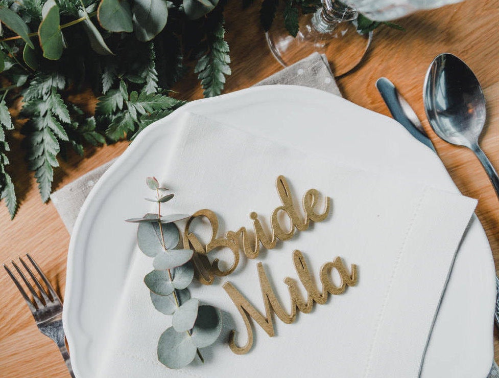 Rustic Place Cards Wedding Name Signs Gold Place Card Wedding Cards Party