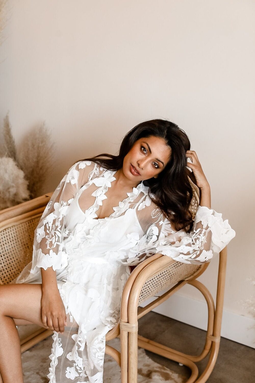 Lace Bridal Robe | Bride Bridesmaid Robe| Party Shower Wedding Getting Ready | Leaf