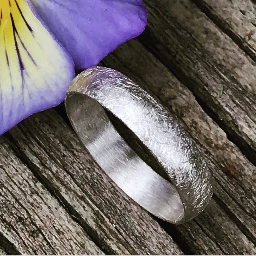 Argentium Sterling Silver Wedding Band, 4mm Half Round Unisex Men's Recycled Band - Custom Made For You