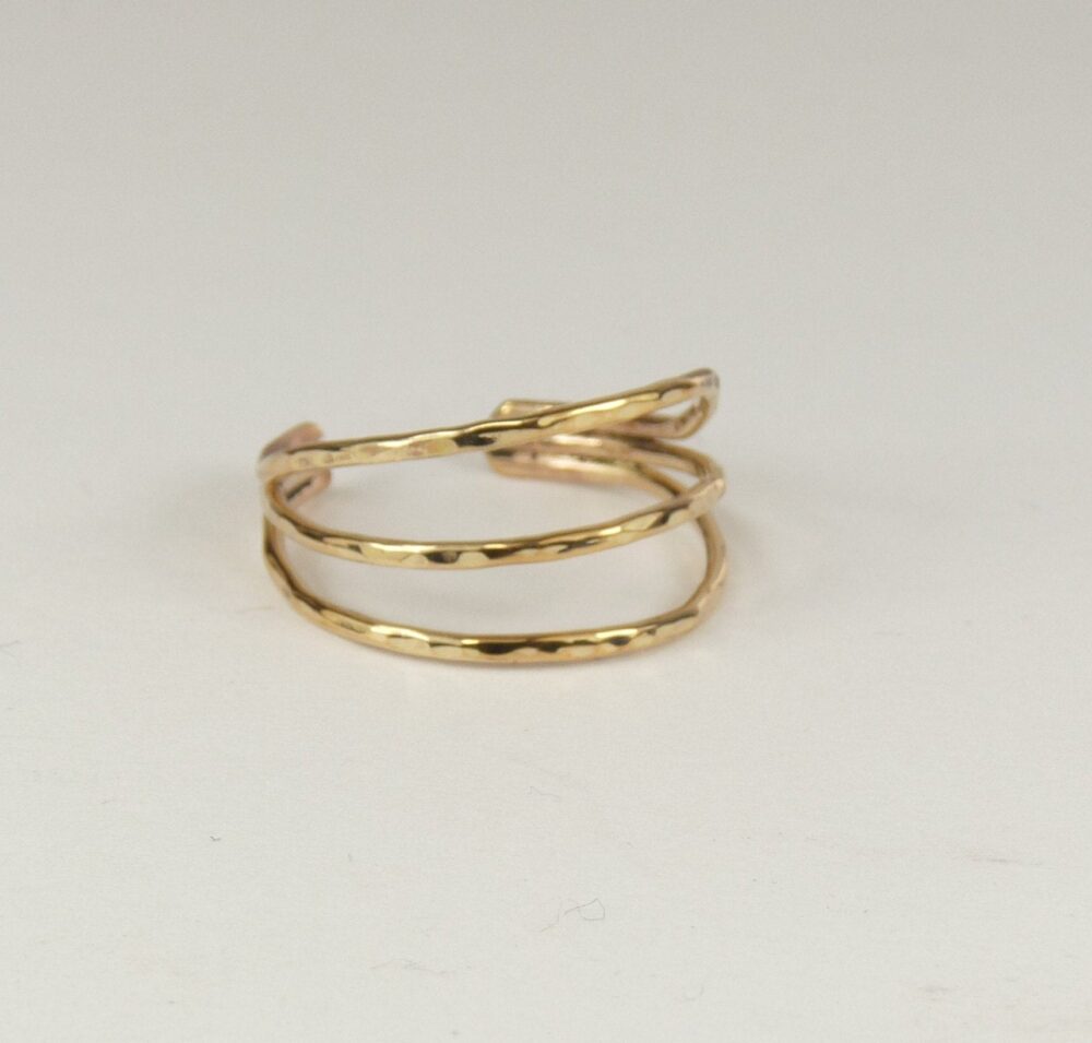 Toe Ring, 14 Kt Goldfill Ring, Midi Hammered Band Ring