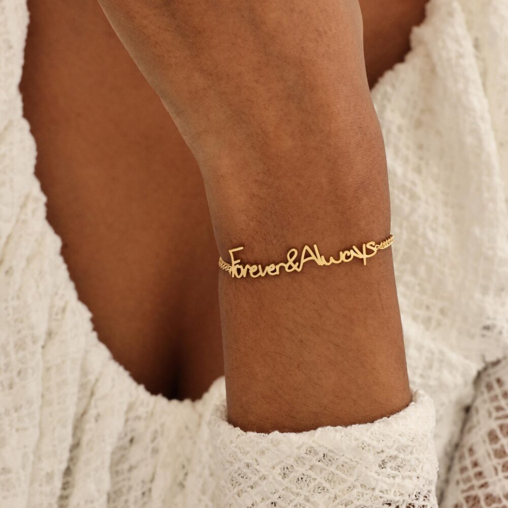 Actual Handwriting Bracelet | Handwritten Name Handwritings Bracelets Signature Jewelry Mother's Day - Christmas Gifts