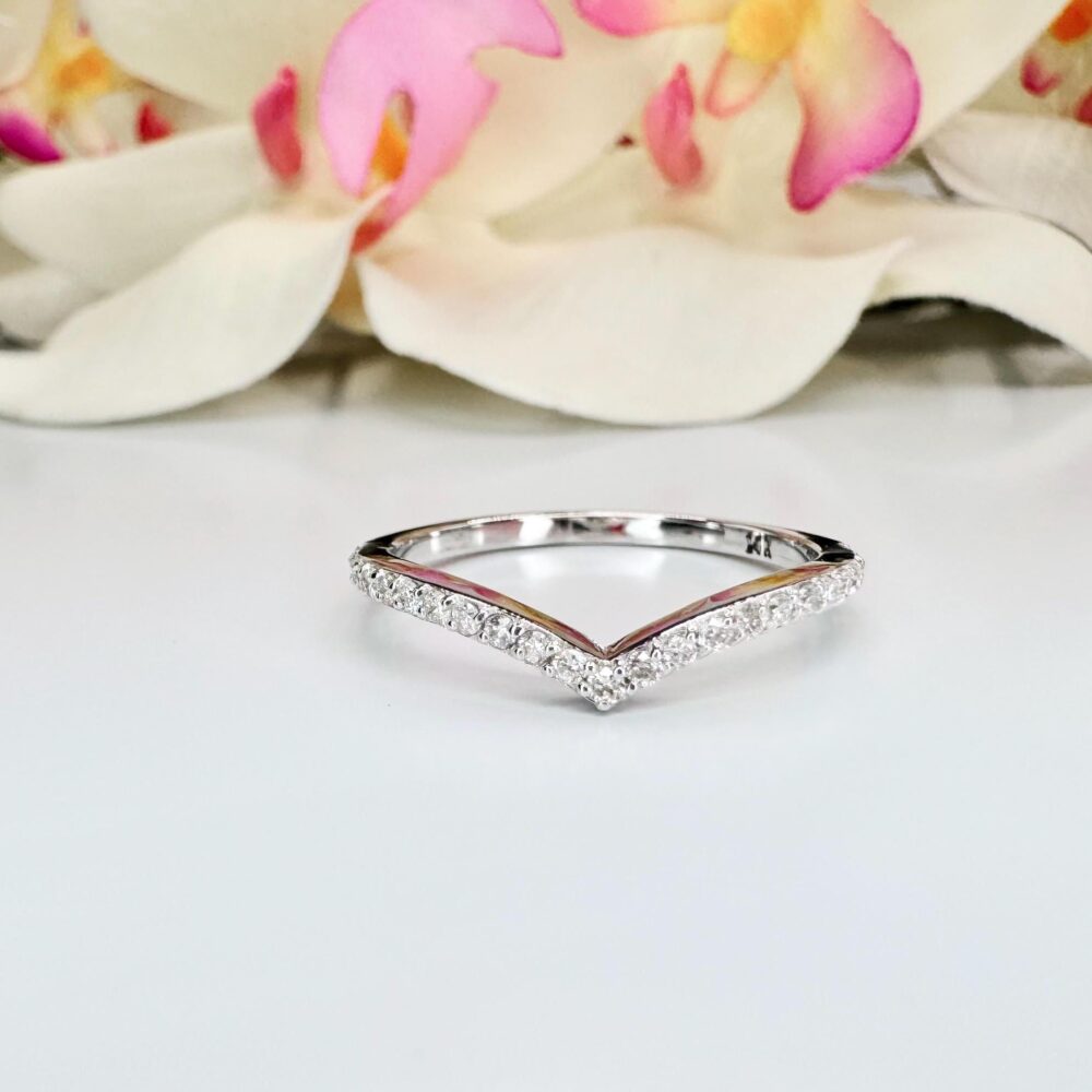 Diamond Ladies Wedding Band, Genuine Diamond Stackable .25 Dtw. 14K White Gold #5930