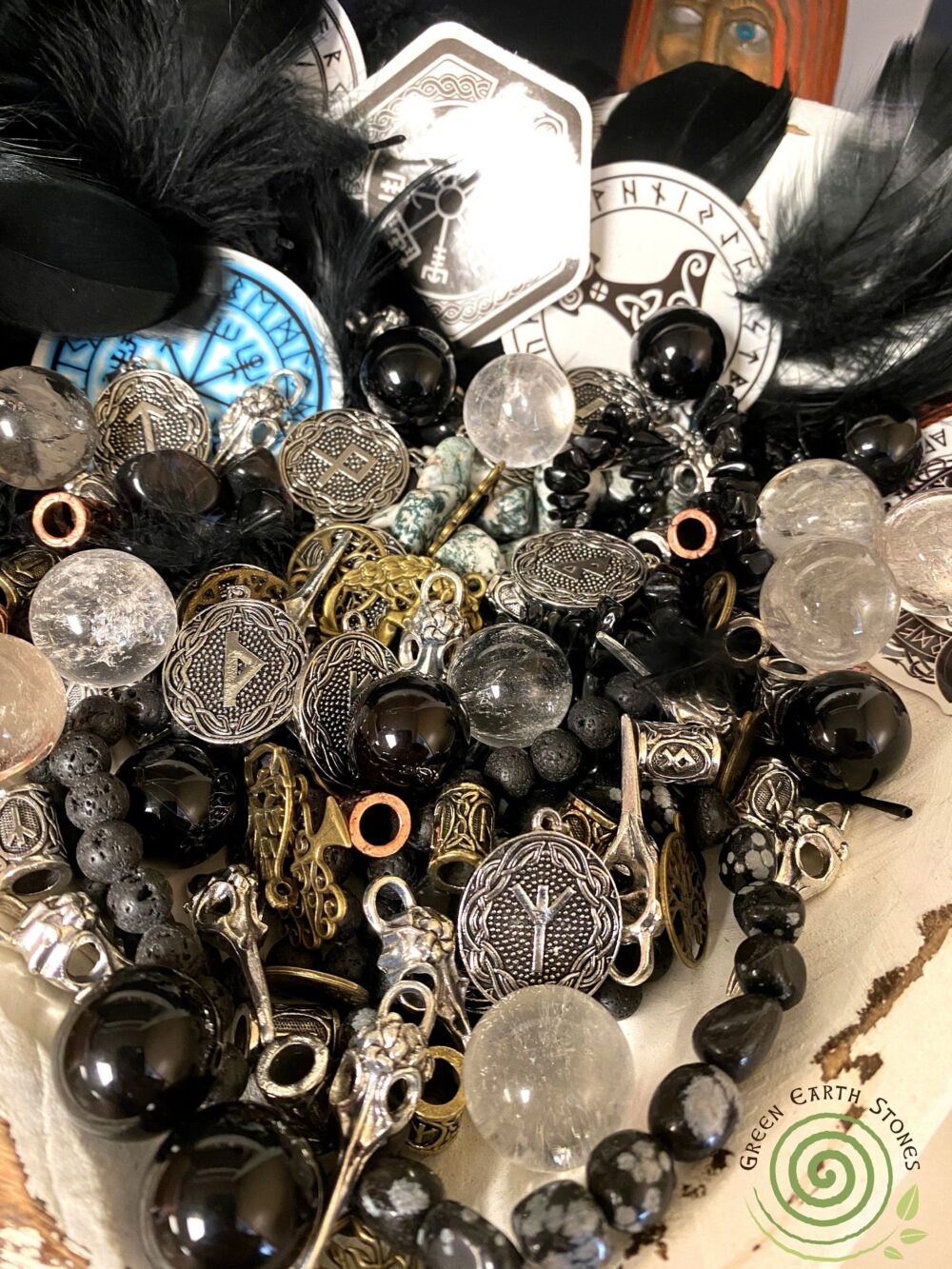 Scoop Of Crystal Viking Confetti Fun Mystery Crystals Gemstones, Runes