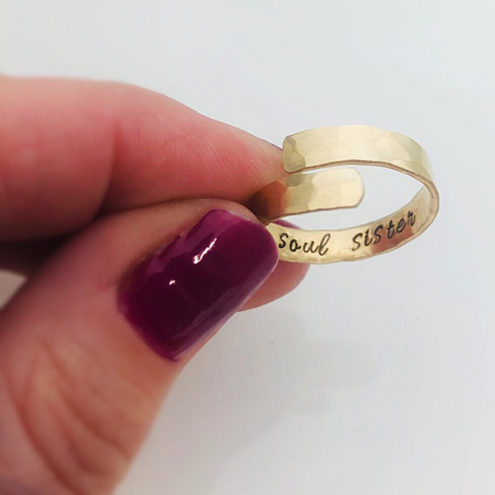 Adjustable Ring - Hidden Message Gift For Best Friend, Soul Sister Ring, Friend
