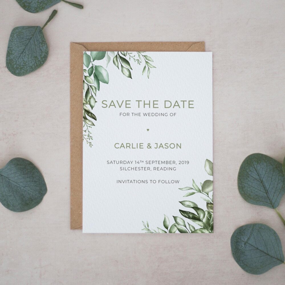 Wedding Save The Date Cards, Rustic Dates, Invitations, Personalised Design #035