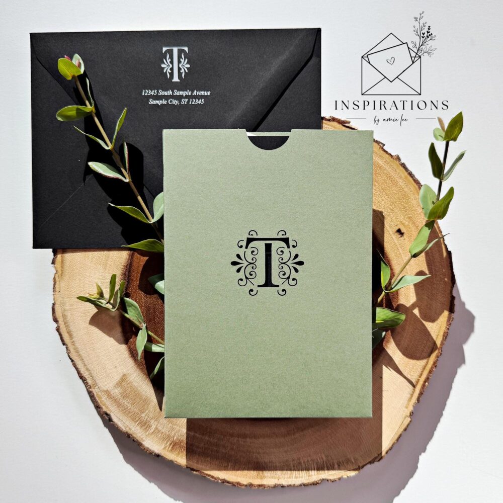 Rustic Wedding Invitations Elegant Monogram, Woods Or Mountain Theme