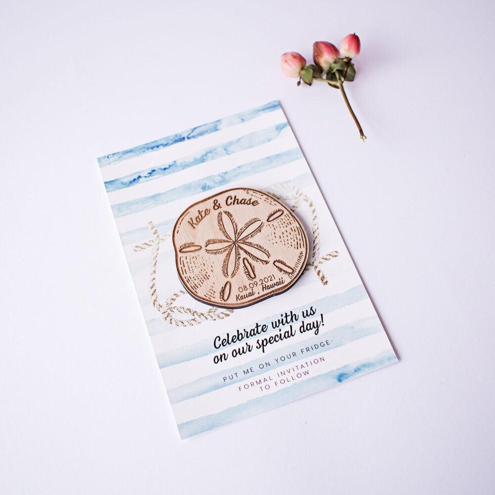 Sand Dollar Save The Date Magnet, Nautical Wedding Favor, Beach Magnet, Favor Beach Save Date