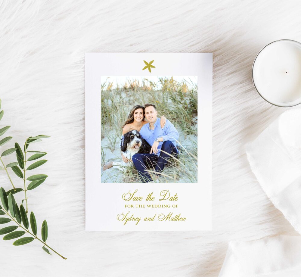 starfish Photo Save The Date Coastal Wedding Announcement