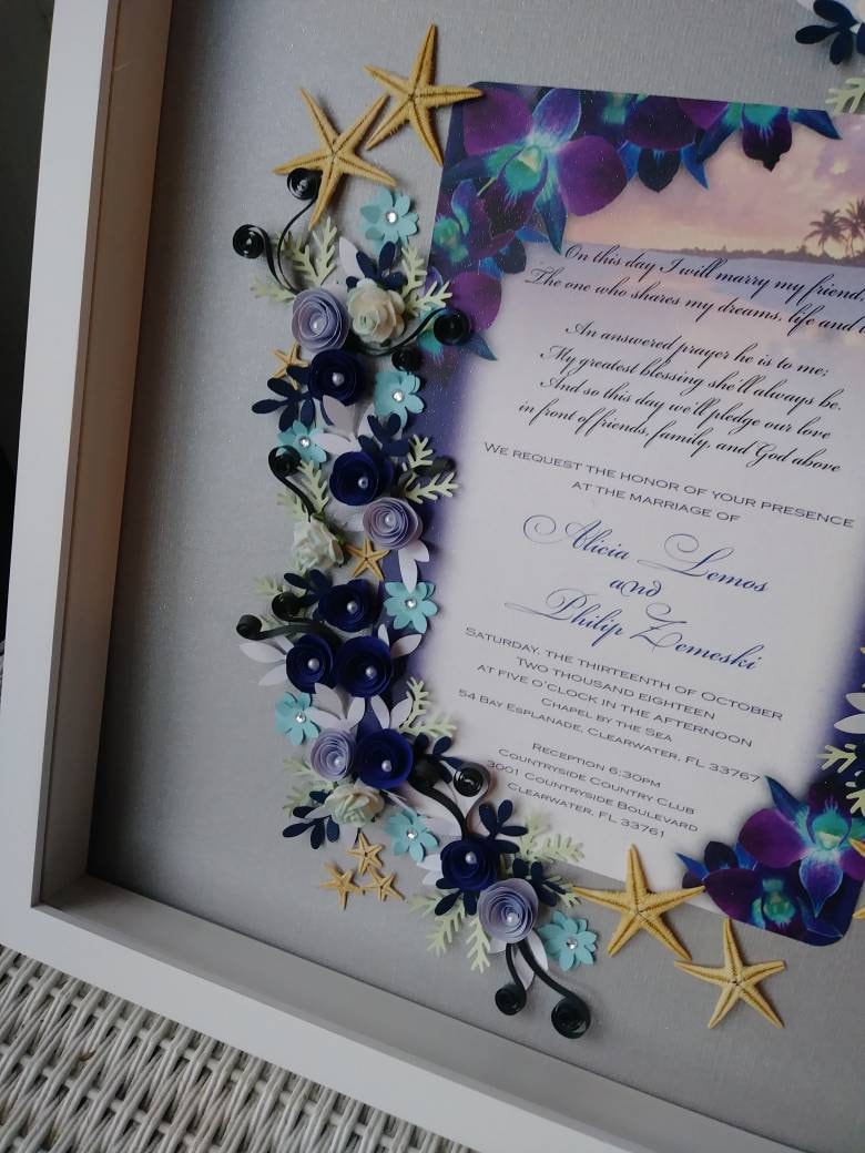 Beach & Starfish Wedding Invitation Keepsake