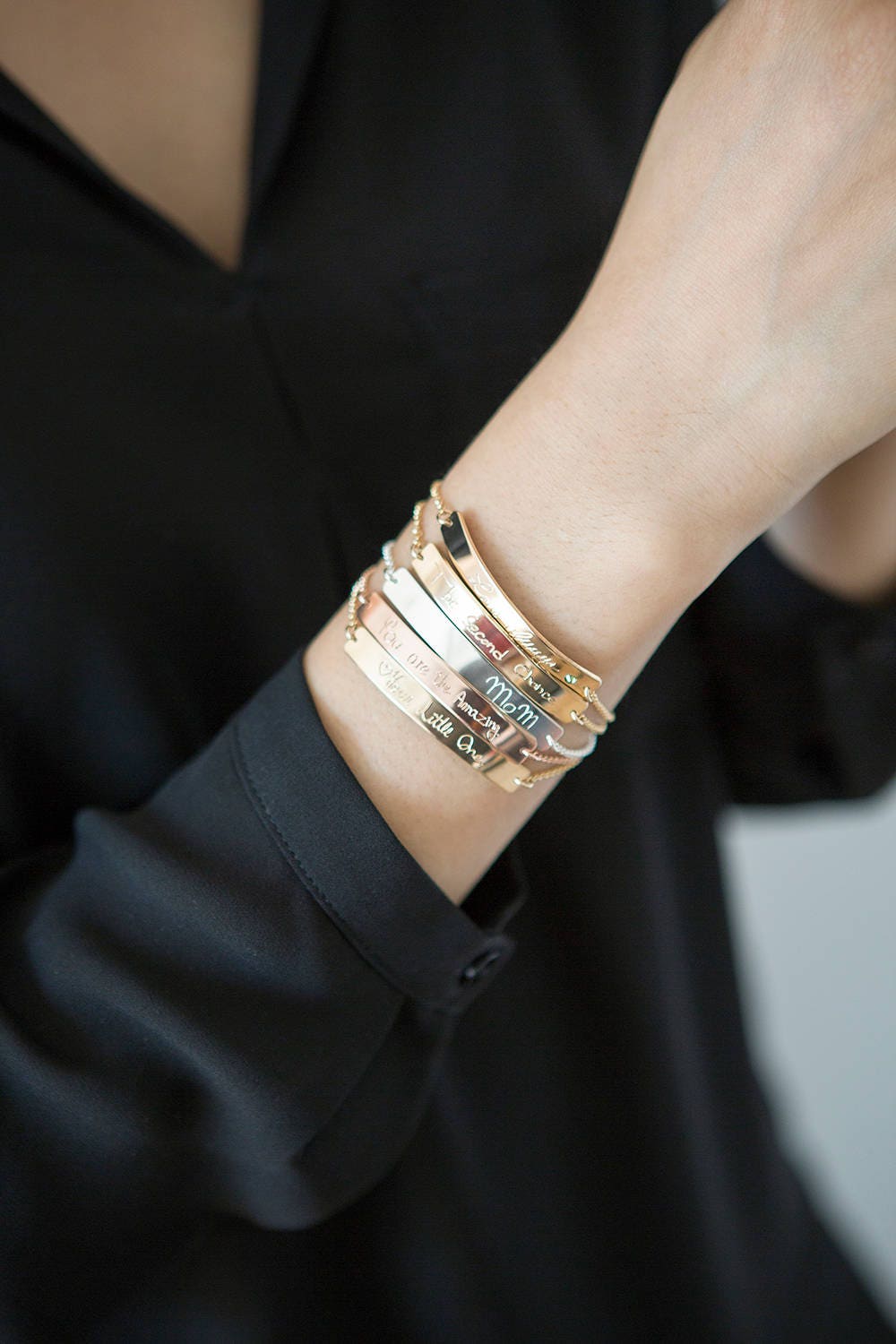 Handwriting Bar Bracelet, 14K Gold Filled, Personalized Signature Jewelry