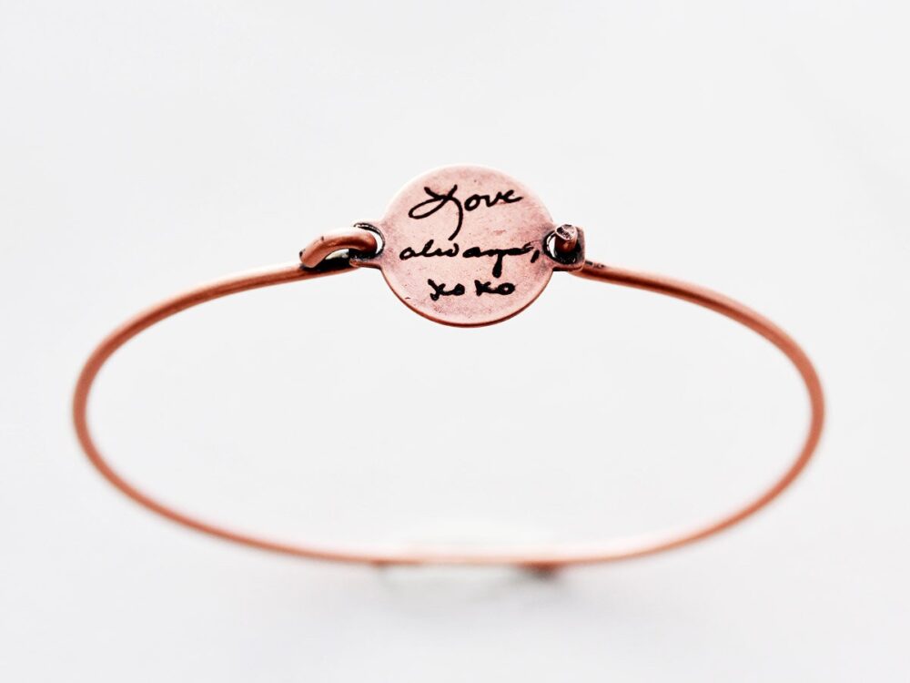 Signature Bracelet - Actual Handwriting Bracelet, Memorial Bangle, Gift For Her, Hnd