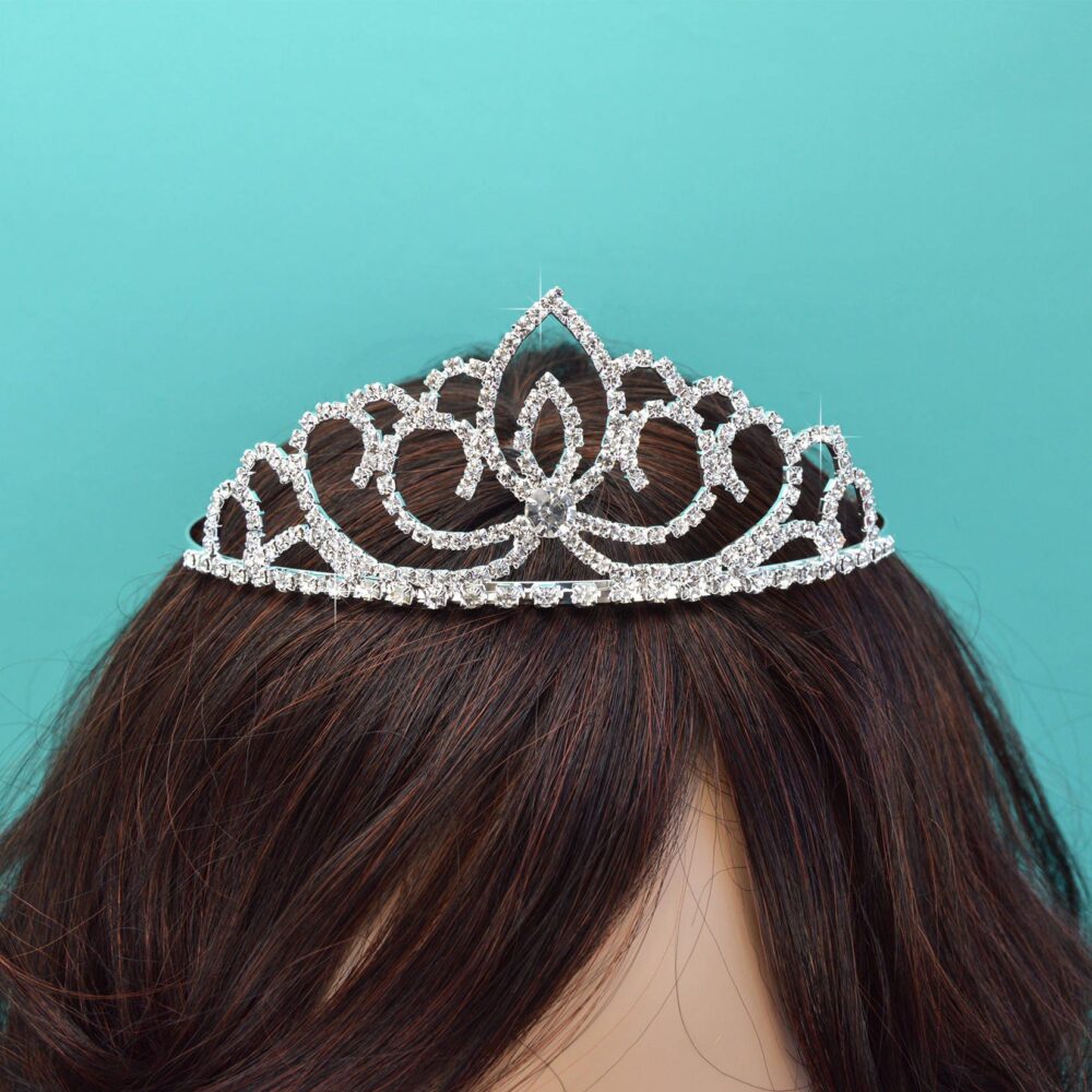 Clearance Silver Wedding Tiara, Bridal Crown, Rhinestone Crystal Headpiece, Hair Accessory Ti-005