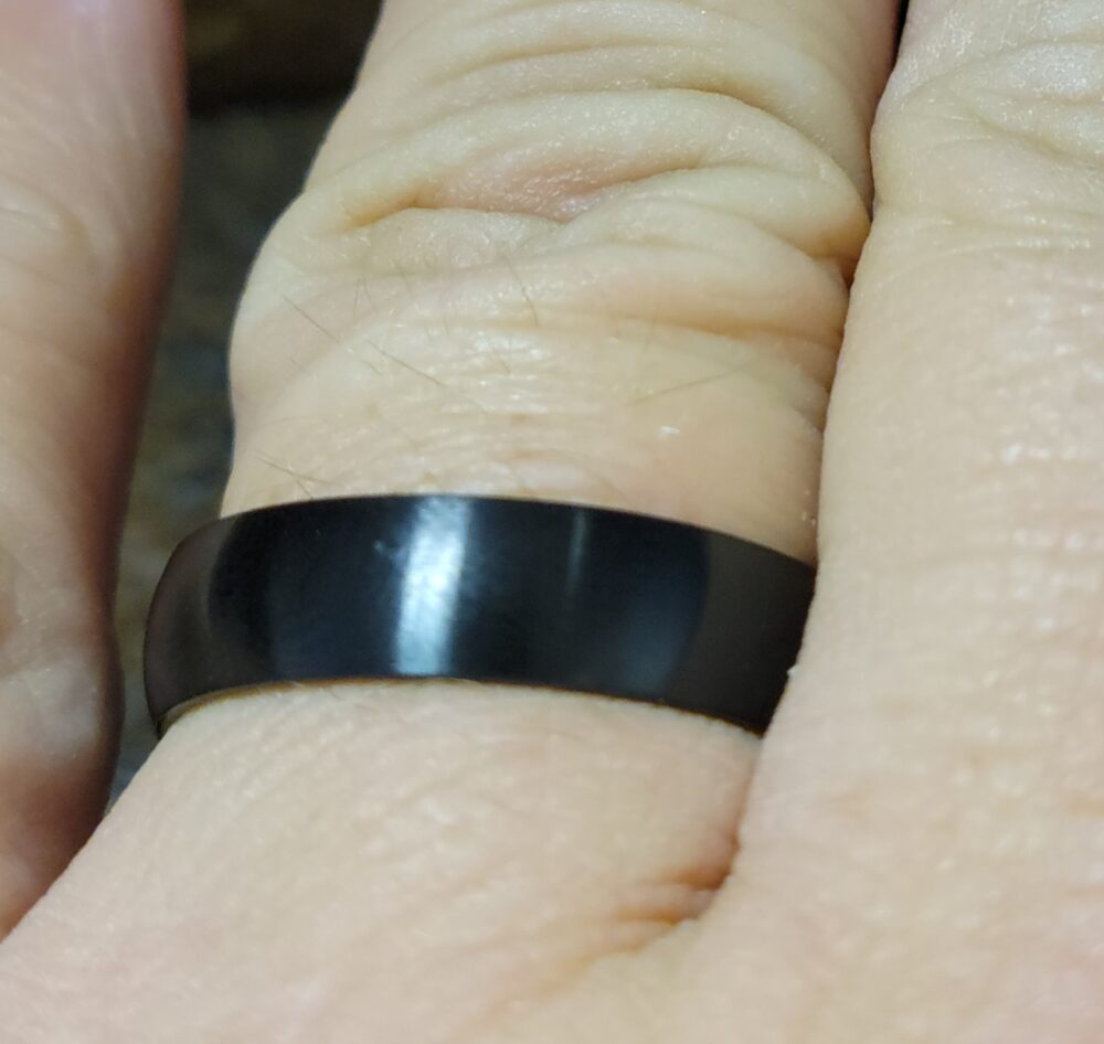Engraved Matte Black Promise Ring Personalized Handwriting Ring