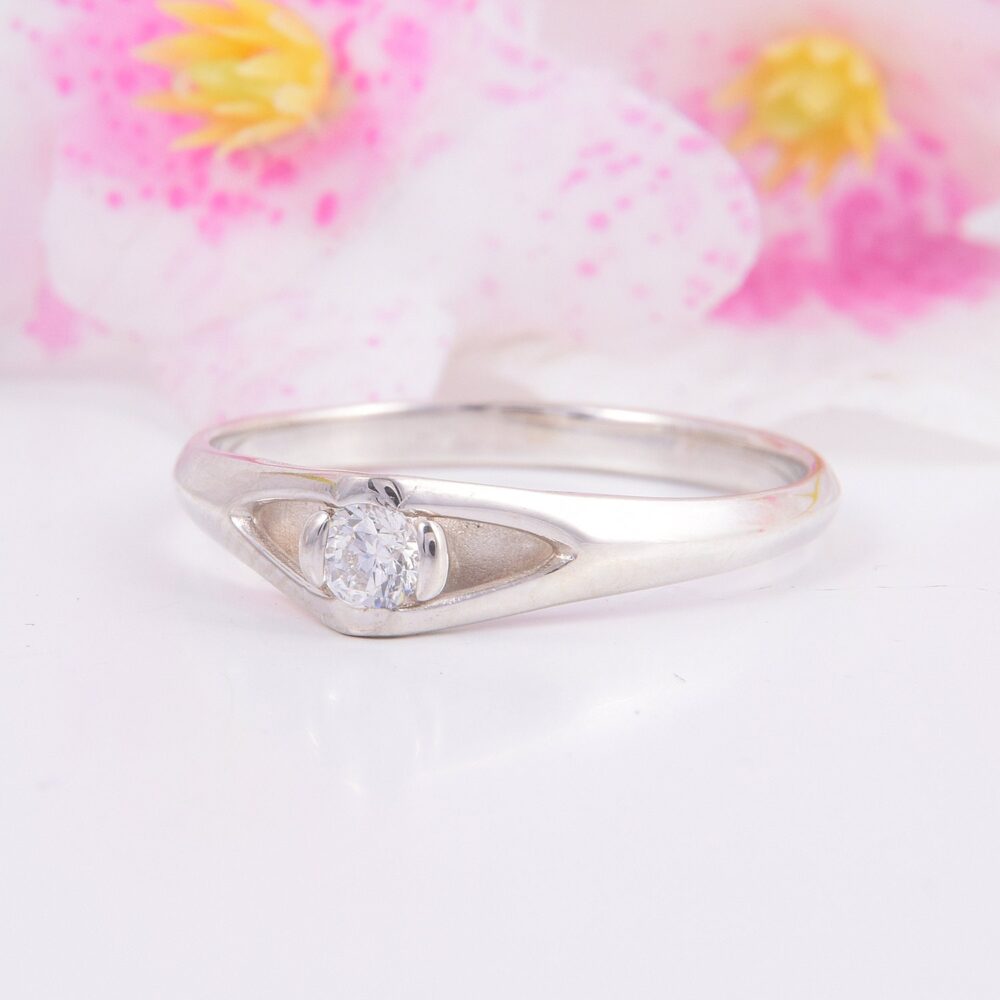 Simple Womens Promise Ring, Silver Ring For Her, Art Deco Geometric