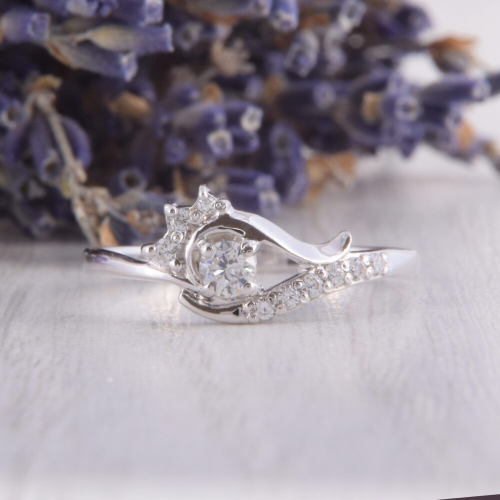 Womens Simple Promise Ring, Dainty Silver Unique Ring For Her, Delicate Small Elegant