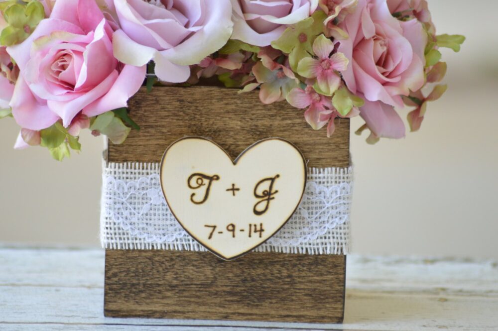 Mason Jar Wedding Centerpiece, Rustic Bridal Shower Decor, Burlap & Lace Country Table Setting, Home Decor