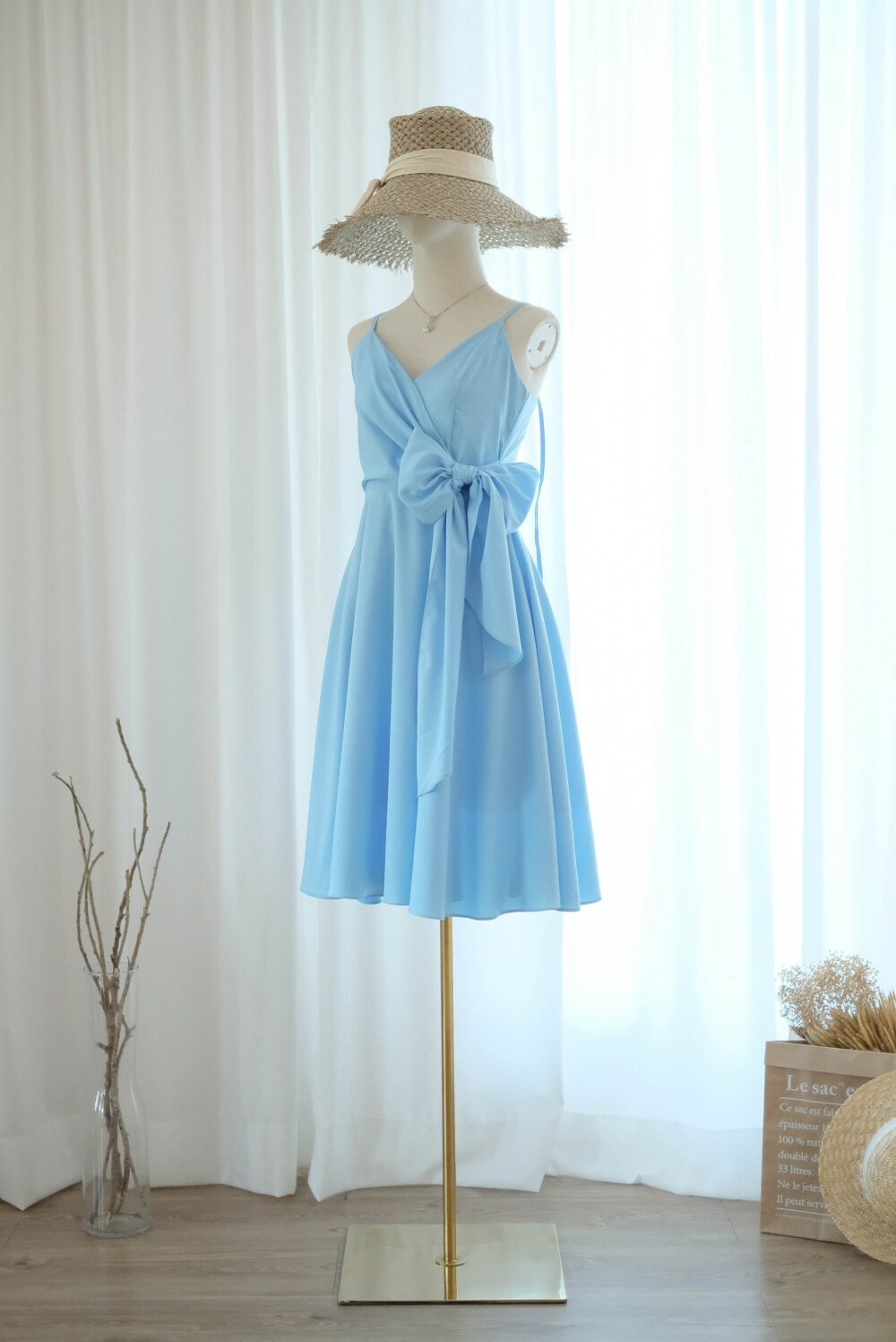Blue Short Bridesmaid Dresses, Wedding Guest Dress Summer Tea Cocktail Party Outfits