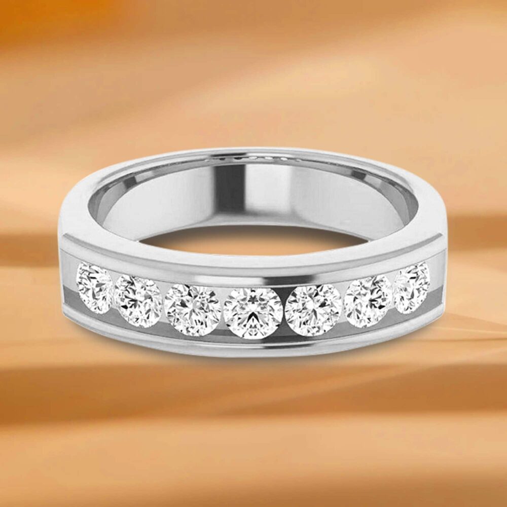 1.20 Ctw Round Diamond Men's Ring | Wedding Ring-14K/18K White, Yellow, Rose Gold & Platinum 950, Natural Diamonds Band