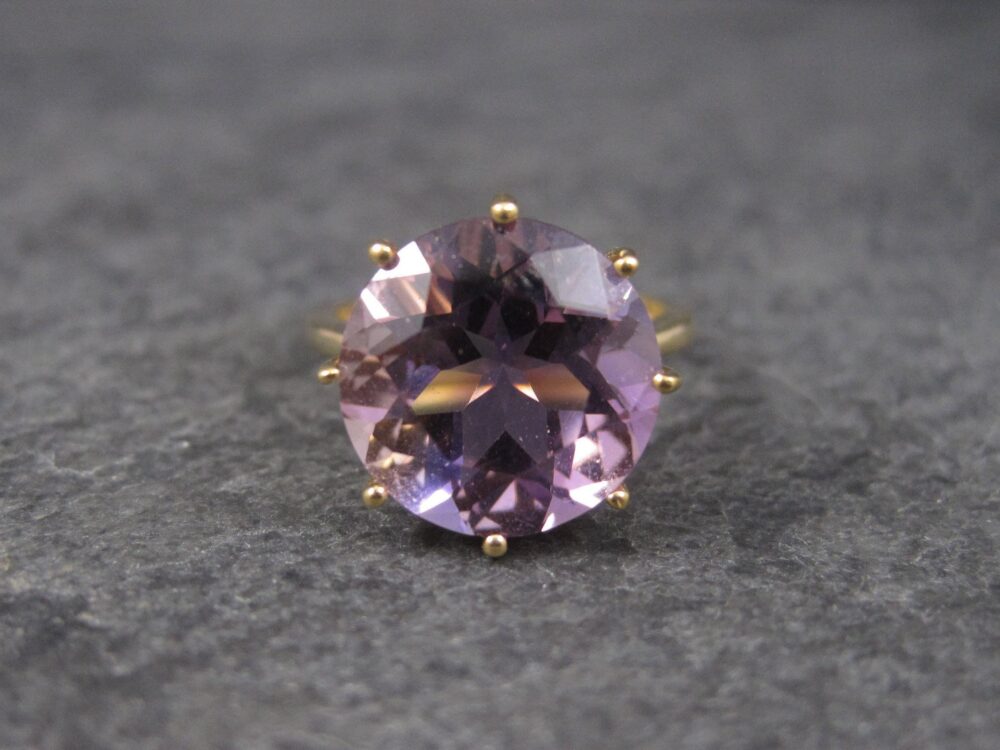 Vintage 10K Amethyst Engagement Solitaire Ring Size 5