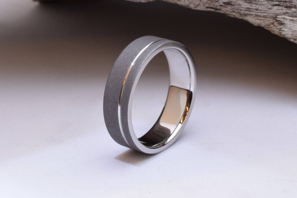 His Wedding Band, Mens Titanium Sandblasted Ring For Him Or Her, Gents Ring, Unique Band