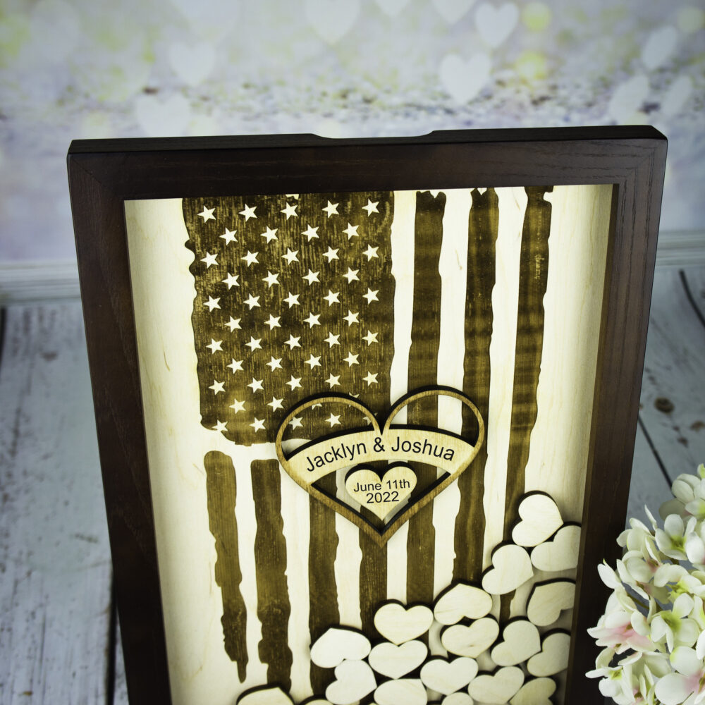 American Flag Wedding Guest Book Patriotic Wedding Guestbook Alternative Grunge