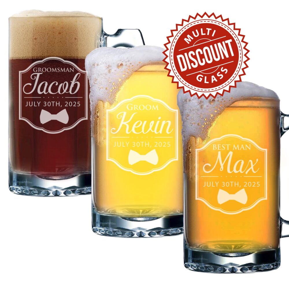 Personalized Beer Mugs For Groomsmen, Best Man Mug, Usher Mugs, Wedding Party, Groomsman, 16 Oz