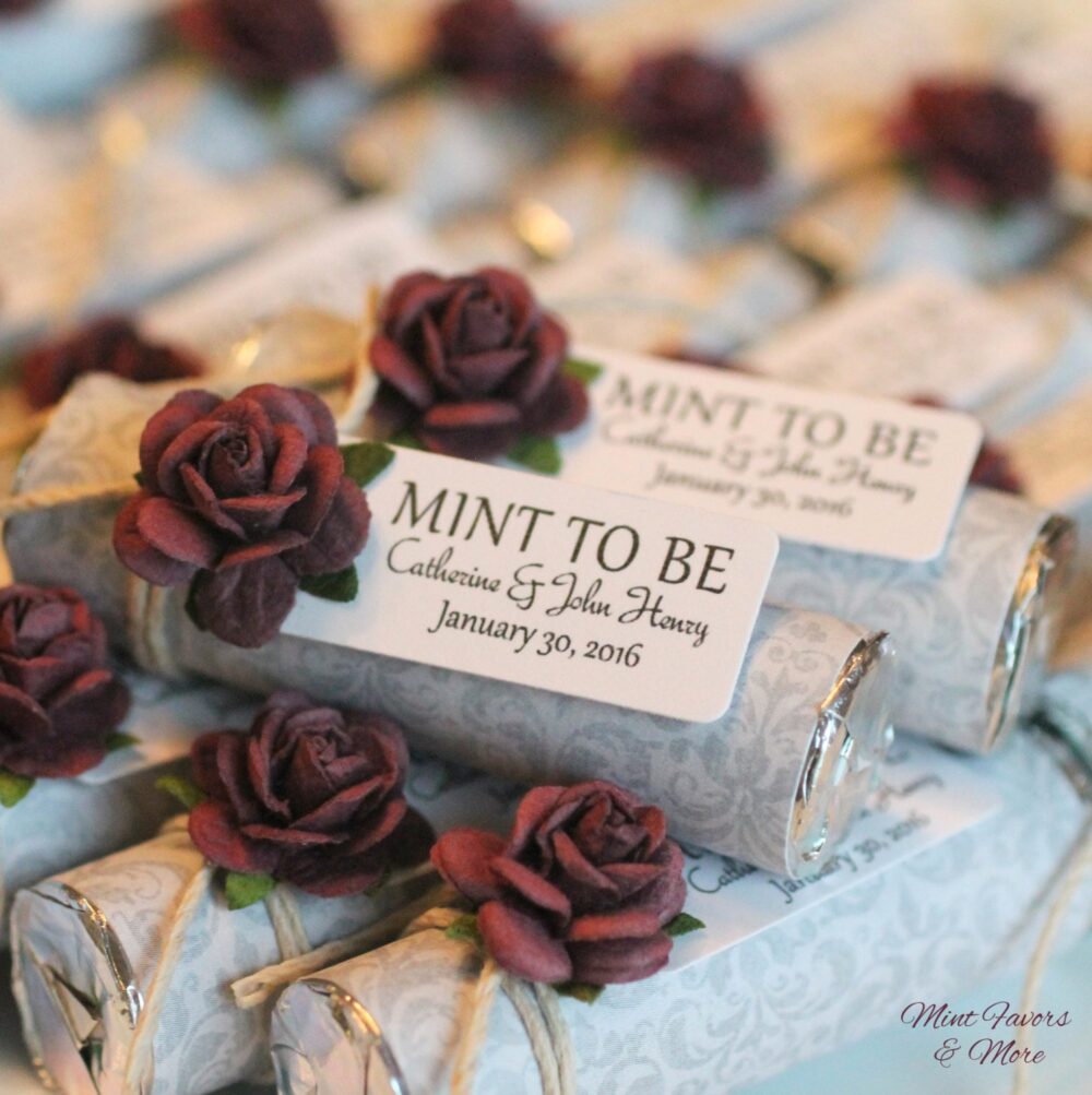 100 Plum Wedding Favors Personalized Mint To Be Favors