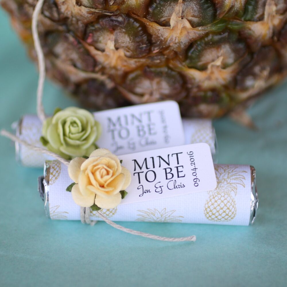 Pineapple Wedding Favors Personalized Mint To Be Favors - Set Of 80