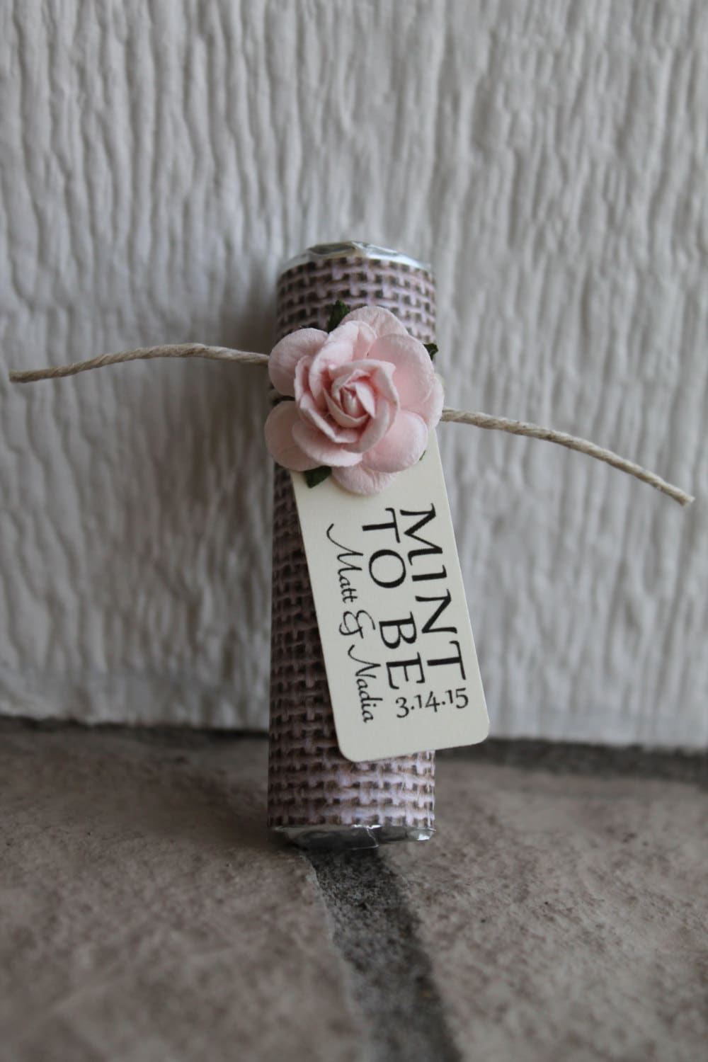Personalized Mint Wedding Favors Burlap Rustic "Mint To Be" Tags | Set Of 225