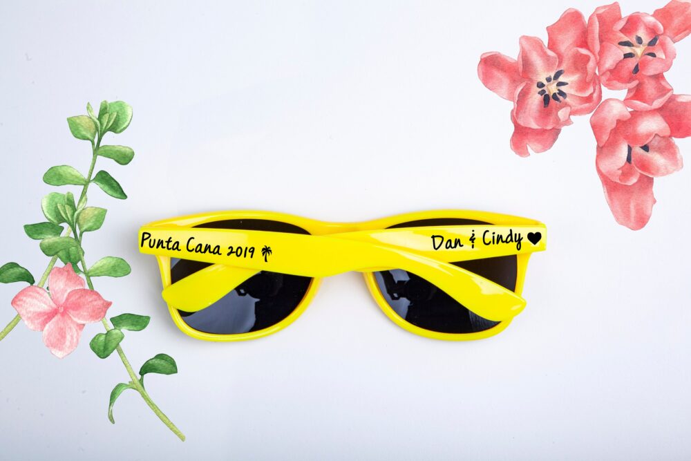 Custom Destination Wedding & Bachelorette Party, Favor Sunglasses